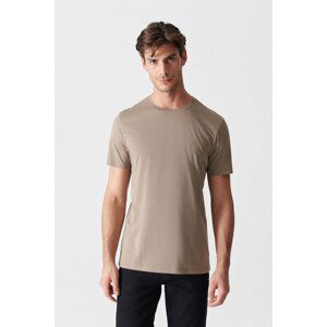 Avva Men's Mink Ultrasoft Crew Neck Cotton Slim Fit Narrow Cut T-shirt