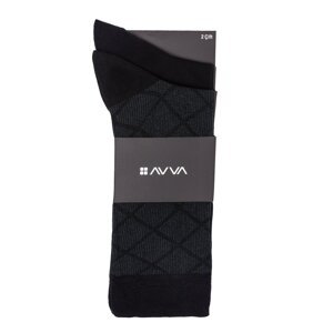 Avva Black Patterned 2-Pack Socks