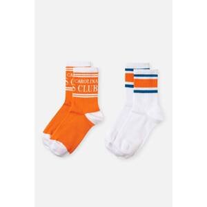 Dagi Orange White Women's 2 Pack Circle Pattern Sports Socks