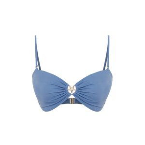 Trendyol Blue Strapless Accessory Bikini Top