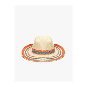 Koton Straw Hat Trilby Multicolored Rope Detailed