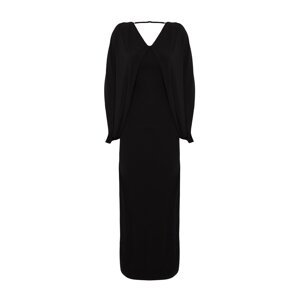 Trendyol Black Knitted Sleeve Detailed Long Evening Dress