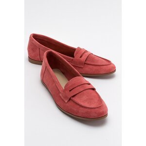 LuviShoes F02 Dusty Rose Suede Women's Ballerinas