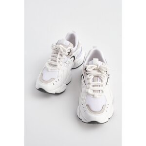 Marjin Women's Sneaker Thick Sole Laced Sneakers Refi White