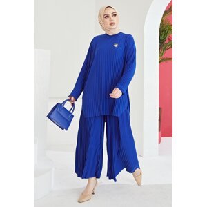 InStyle Mila Pleated Trousers Tunic Double Suit - Saxe Blue