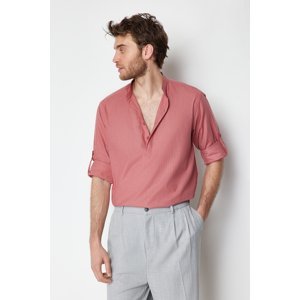 Trendyol Dried Rose Judge Men's Collar Regular Fit Sleeves Epaulets Shirt
