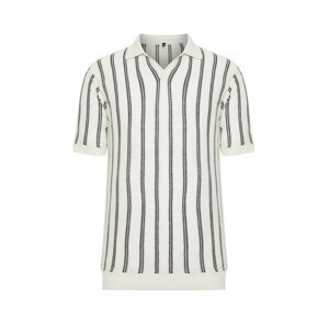 Trendyol Ecru Regular Fit Line Openwork Leakage Pat Limited Edition Knitwear Polo Collar T-Shirt