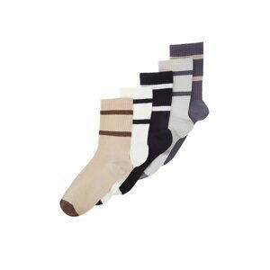 Trendyol Multicolored Men's 5-Pack Cotton Striped College-Tennis-Medium Size Socks