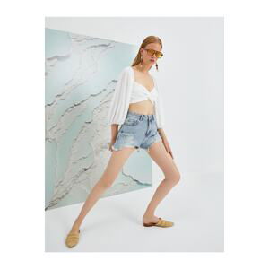 Koton Şahika Ercümen X - Destroyed Denim Shorts