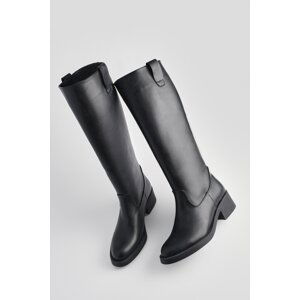 Marjin Women's Calf-length Closed Daily Boots Overas Black