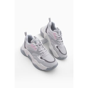 Marjin Women's Sneaker Laced Thick Sole Sports Shoes Tesya Gray