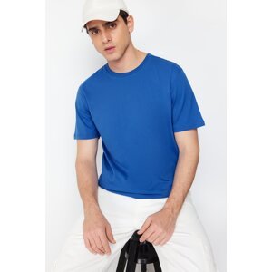 Trendyol Blue Basic 100% Cotton Regular/Regular Fit Crew Neck T-Shirt