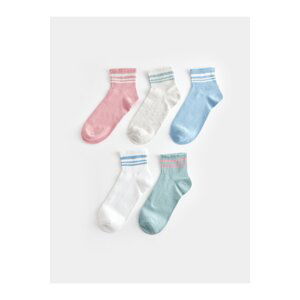 LC Waikiki 5-Pack Women's Striped Crew Neck Socks