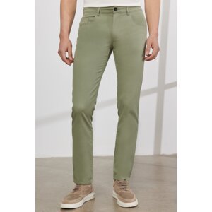 ALTINYILDIZ CLASSICS Men's Green Comfort Fit Relaxed Fit Greensboro Cotton Flexible Trousers