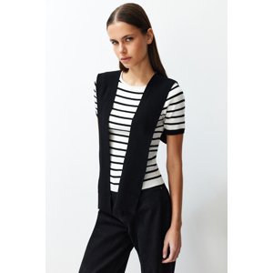 Trendyol White Striped Detachable Sailor Collar Detailed T-Shirt Look Knitwear Sweater