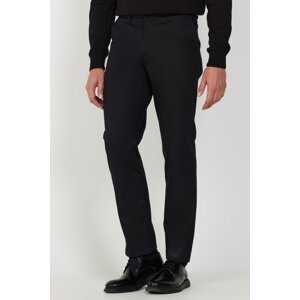 ALTINYILDIZ CLASSICS Men's Black Comfort Fit Relaxed Fit Side Pocket Cotton Patterned Flexible Trousers