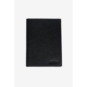 AC&Co / Altınyıldız Classics Men's Black Special Gift Boxed Faux Leather Handmade Passport Holder