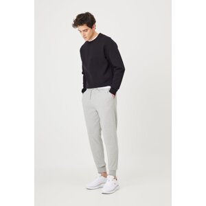 AC&Co / Altınyıldız Classics Men's Gray Melange Standard Fit Regular Cut Cotton Pocketed Comfortable Jogger Sweatpants