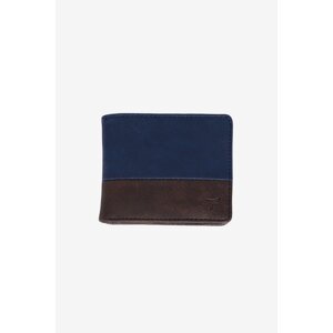 AC&Co / Altınyıldız Classics Men's Navy Blue-Brown Wallet with Gift Box and Card Compartment