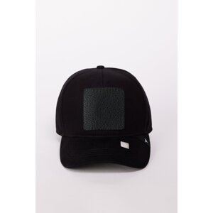 AC&Co / Altınyıldız Classics Men's Black 100% Cotton Hat with Replaceable Stickers