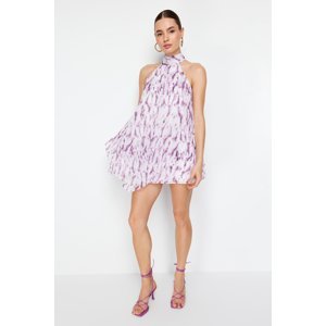 Trendyol Limited Edition Pink Tiered Chiffon Lined Mini Woven Dress