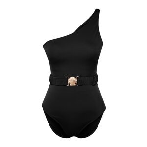 Trendyol Black Belted Single Shoulder Regular Swimsuit with Accessories