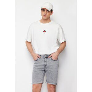 Trendyol Gray Slim Fit Collar Denim Jeans Shorts