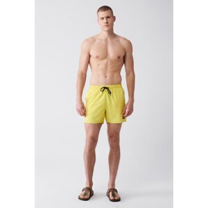Avva Men's Yellow Quick Dry Standard Size Flat Swimwear Marine Shorts