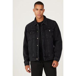 AC&Co / Altınyıldız Classics Men's Anthracite Standard Fit Regular Cut 100% Cotton Denim Jean Jacket