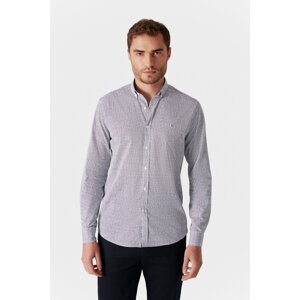 Avva Men's White Printed Button Collar Regular Fit Shirt