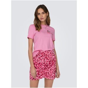 Růžové dámské tričko ONLY Kita - Dámské