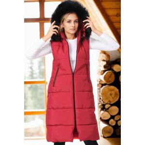 Z6741 DEWBERRY WOMEN'S VEST-LIGHT BURGUNDY