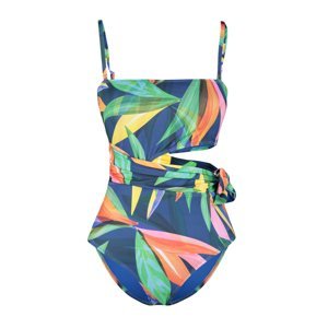 Trendyol Floral Patterned Strapless Cut Out/Window Regular Swimsuit