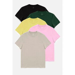 Avva Men's 5-pack 100% Cotton Crew Neck Standard Fit Regular Cut T-shirt