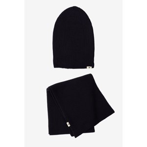 AC&Co / Altınyıldız Classics Men's Black Windproof Warm Knitwear Scarf-Beanie Set