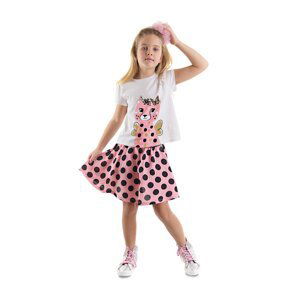 Denokids Cheetah Girl Kids T-shirt Pink Skirt Suit