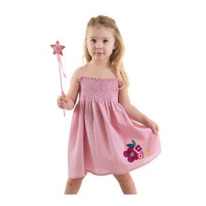 Denokids Pink Pink Baby Girl Floral Muslin Dress