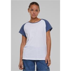 Dámské tričko Contrast Raglan - bílá/modrá