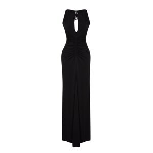 Trendyol Limited Edition Black Window/Cut Out Detailed Evening Long Dress