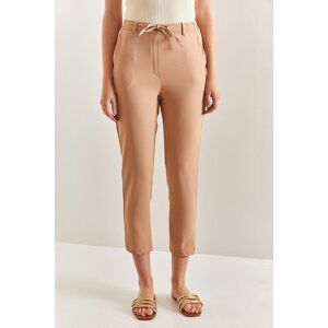 Bianco Lucci Women's Stringed Atlas Fabric Trousers