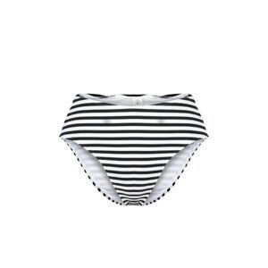 Trendyol Black-White Striped Textured High Waist High Leg Hipster Bikini Bottom