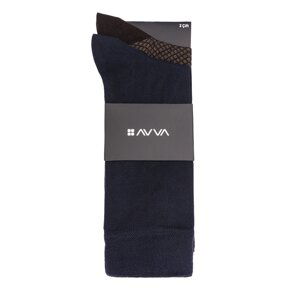 Avva Men's Brown Patterned 2-Piece Socks