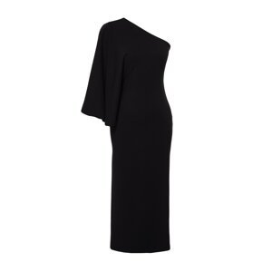 Trendyol Black Single Sleeve Asymmetric Collar Dress
