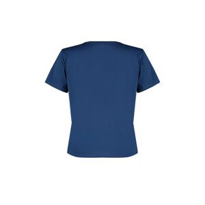Trendyol Curve Navy Blue Embroidery Detailed Basic Knitted T-shirt