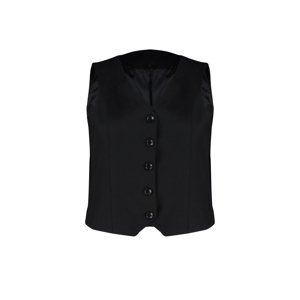 Trendyol Curve Black Buttoned Woven Vest