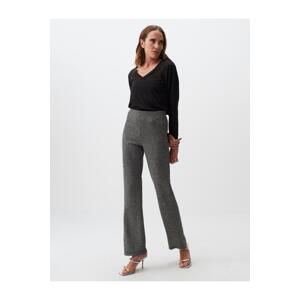 Jimmy Key Black High Waist Regular Leg Fabric Trousers