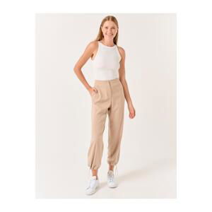 Jimmy Key Light Mink High Waist Ankle Trousers