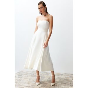 Trendyol Bridal White Waist Opening/Skater Wedding/Nikah Long Evening Dress