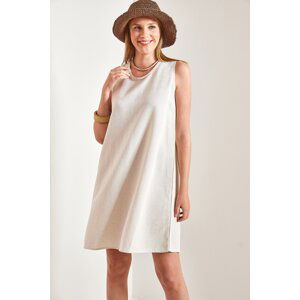 Bianco Lucci Women's Backless Linen Dress