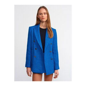 Dilvin 60330 Tweed Blazer Jacket-Sax